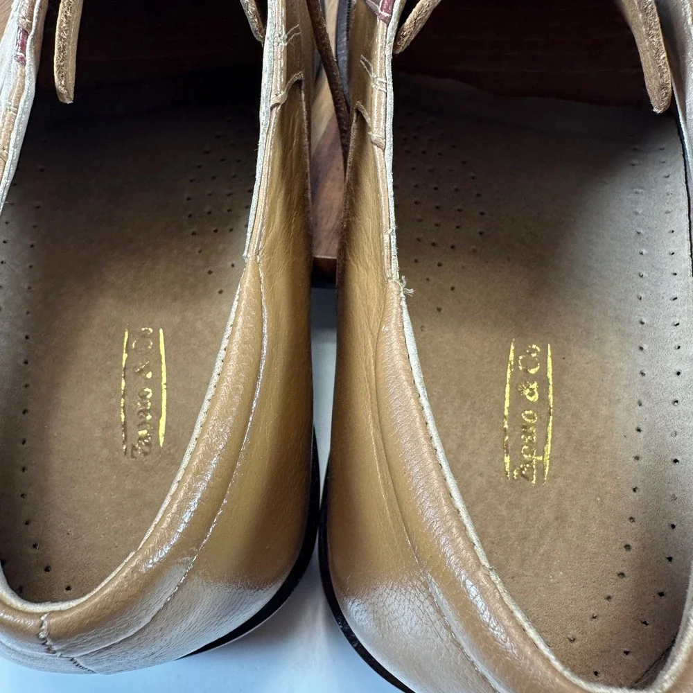 Zappo & Co. Leather Oxford Dress Shoes Square Toe Lace Up 8.5 Eclecticgrandpa‎
